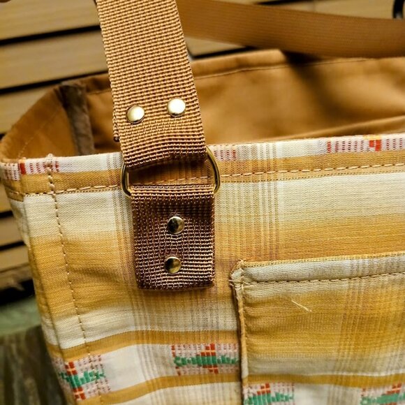 New Southwestern Phoenix Tote Shopper Purse Bag Rust Gold Double handle Carryall - Picture 7 of 11